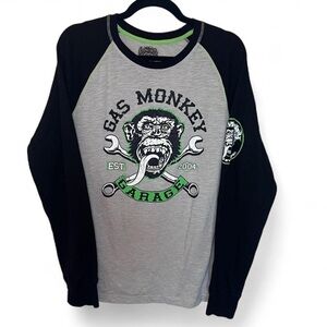Gas Monkey Garage Long Sleeve Tee Large | Waffle Thermal Sleeves